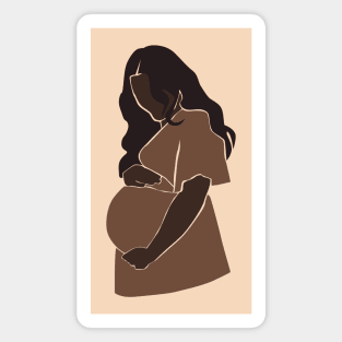 Abstract pregnant vector mother silhouette Illustration Magnet